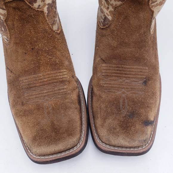 Ariat Men's Sport Patriot Western Antique Mocha Suede Square Toe Size 8.5 D - Picture 7 of 15